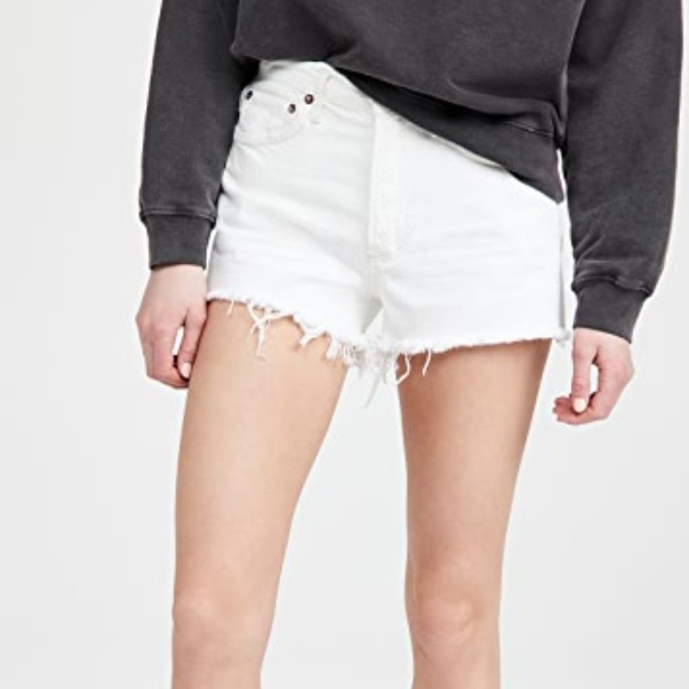 AGOLDE | Parker Vintage Cut Off Shorts in Platinum (Size: 26)